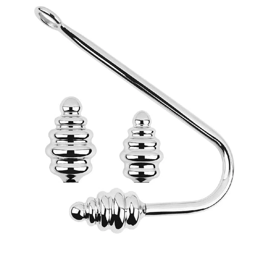 Anal Hooks GreatBenefit Screw-in 8826 Set Anal Ribbed Hook 0725